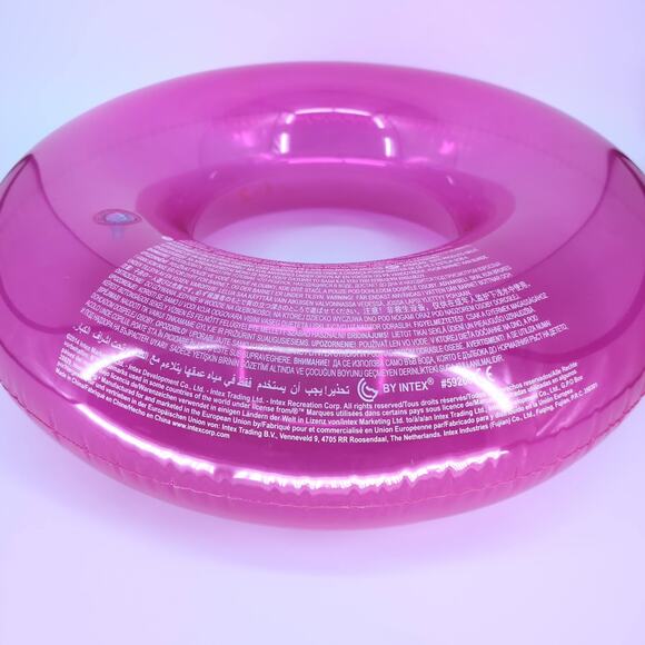 Intex 30" Transparent Hot Pink Inflatable Swim Tube / Pool Ring / Float - GUC - Picture 7 of 11